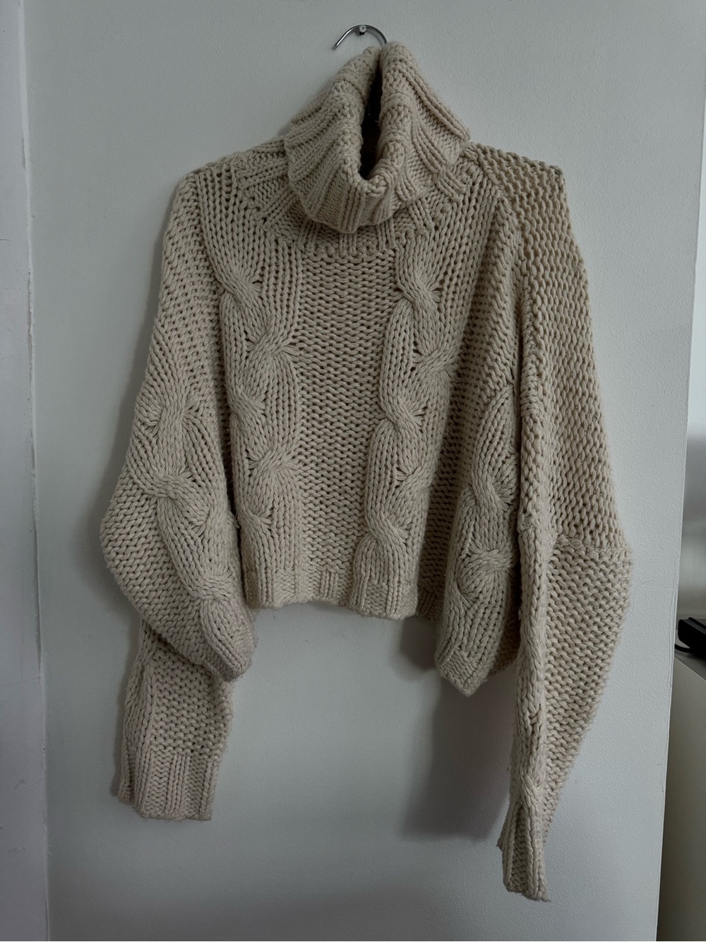 12TH TRIBE Cedar Oversized Sweater Turtleneck Cream